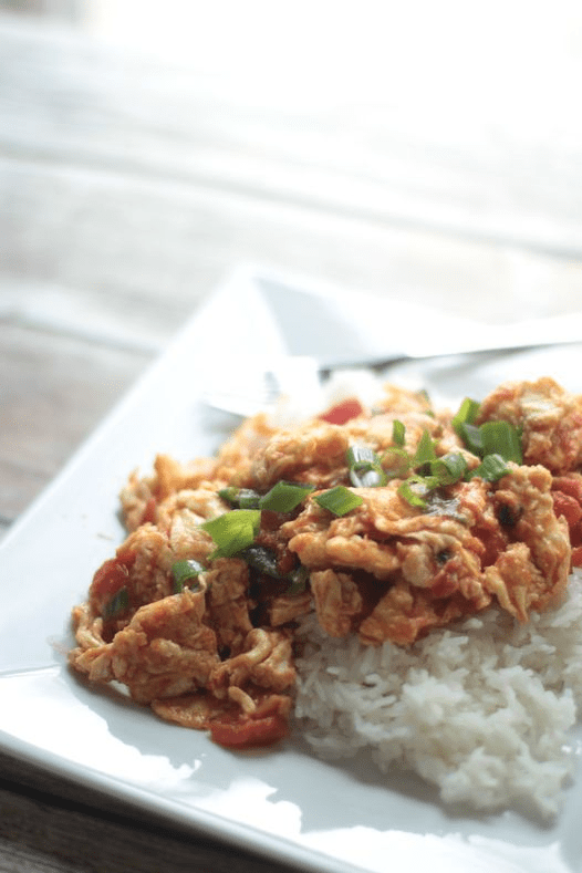 Chinese Egg and Tomato Stir-Fry Over&nbsp;Rice