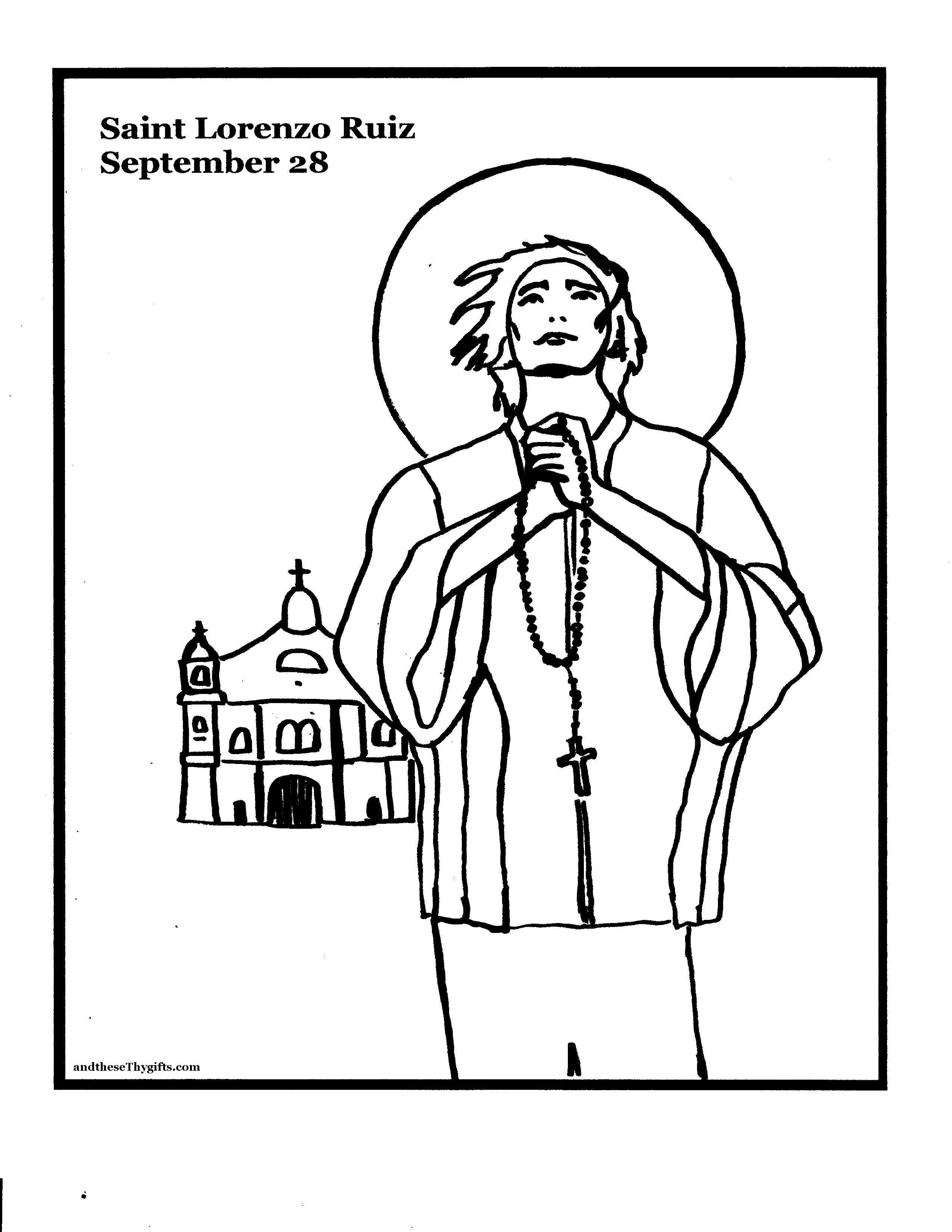 St. Lorenzo Ruiz Coloring Page
