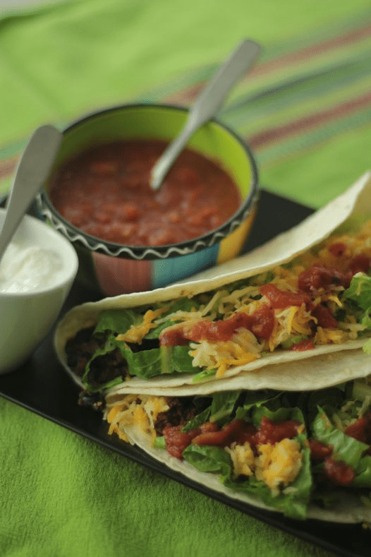 Black Bean and/or Beef Soft&nbsp;Tacos